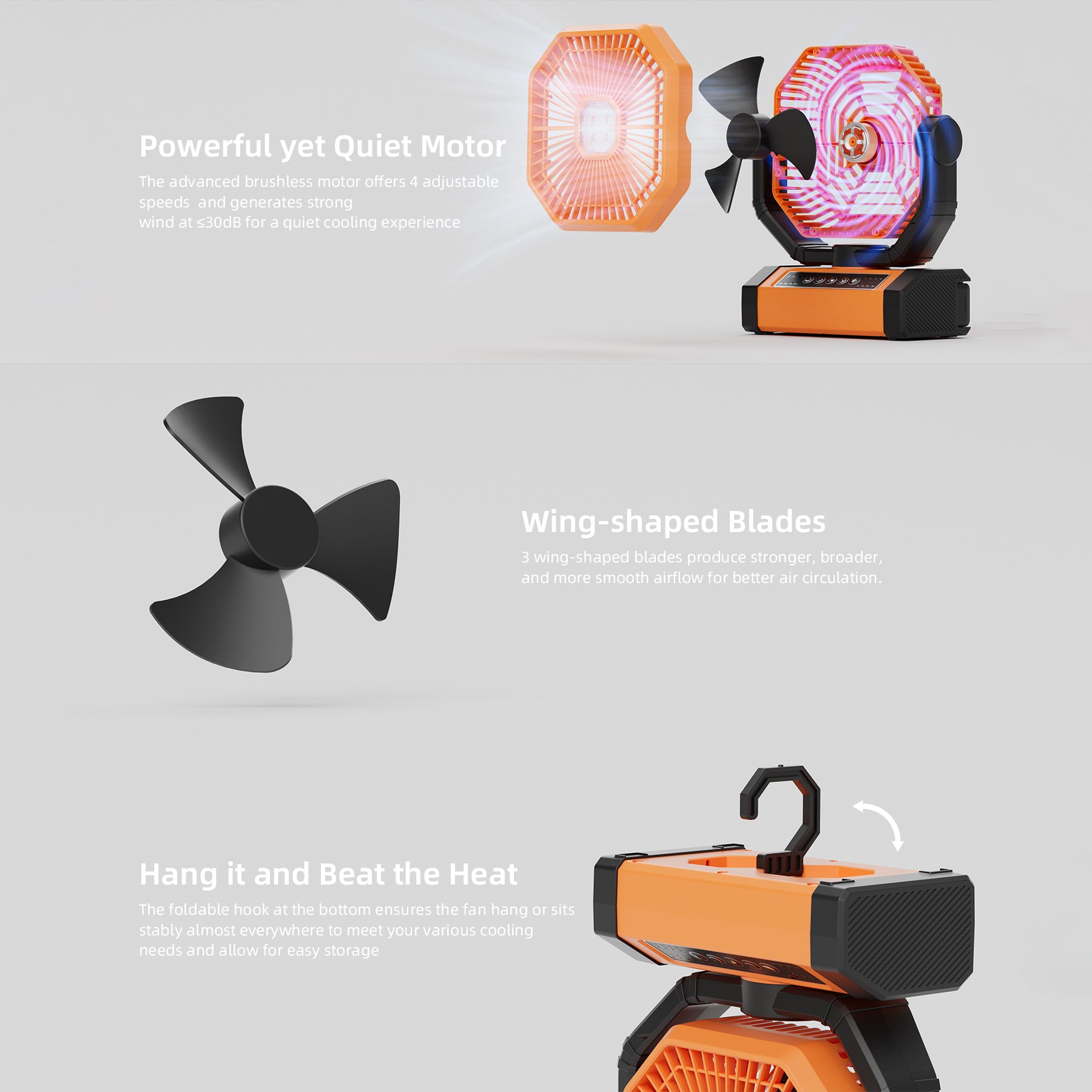 Xtao Portable Table Fan, 20000mAh Rechargeable Cordless Ventilator w/ LED Lantern, Remote, Hanger Hook, Timer, 270° Pivot 90° Oscillating 4 Speed Quiet Brushless Motor, Indoor & Outdoor Garden Patio Xtao Portable Table Fan, 20000mAh Rechargeable Cordless Ventilator w/ LED Lantern, Remote, Hanger Hook, Timer, 270° Pivot 90° Oscillating 4 Speed Quiet Brushless Motor, Indoor & Outdoor Garden Patio